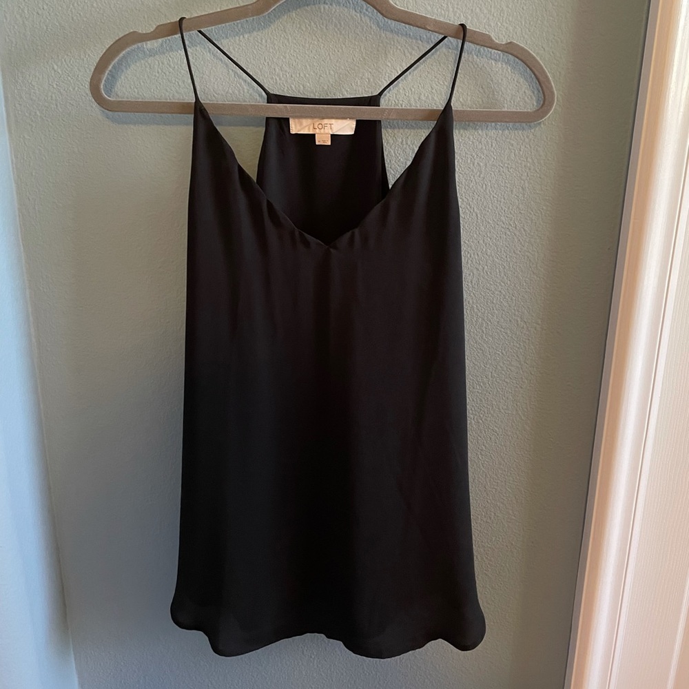 Chiffon blouse, color black, brand LOFT, size medium